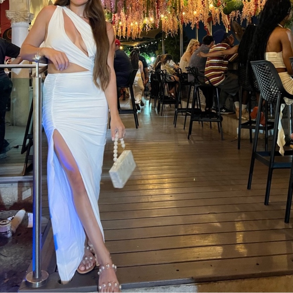 mistress rocks white cutout maxi dress